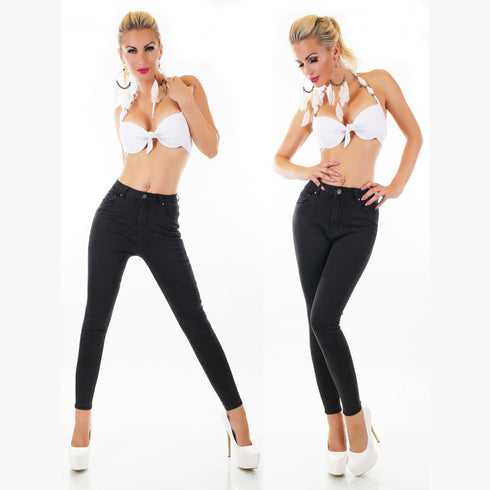 Regular Denim Black Washed Ankle Skinny High Waist Jeans